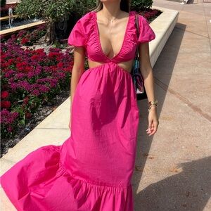Zara Vibrant Pink Maxi Dress